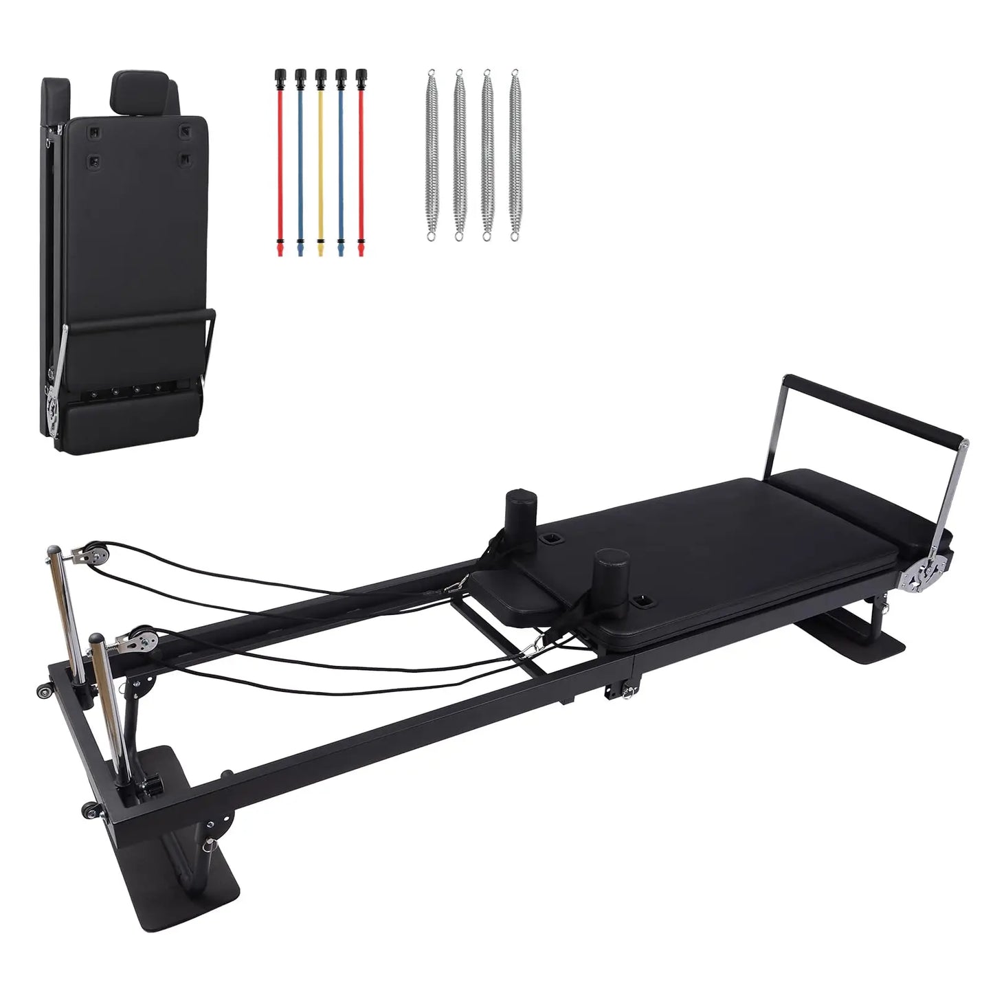 Pilates Reformer,Foldable Pilates Machine & Equipment for Home Use and Gym Workout,for Advanced and Beginners Users,Up to 250Lbs