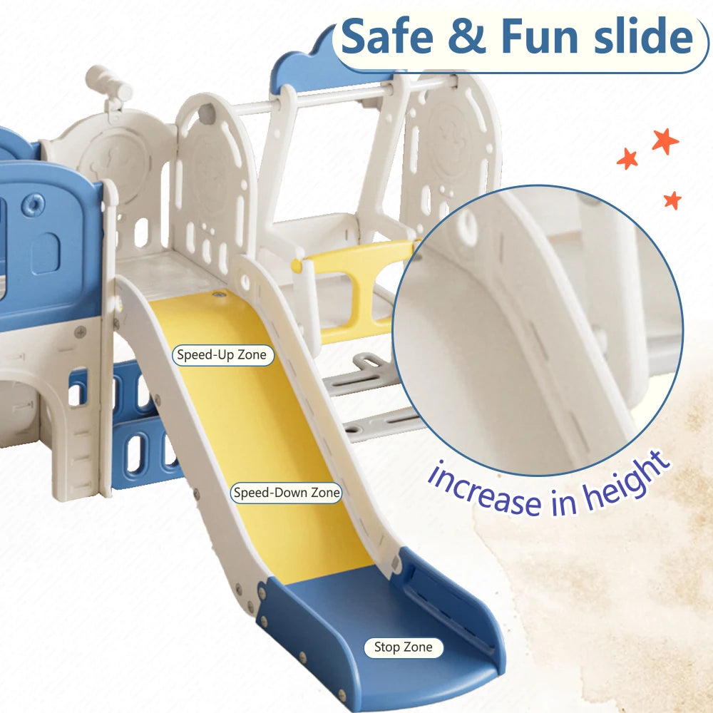 Toddler Slide, Kids Slide for Toddlers Age 1-4, 11in 1 Baby Slide Outdoor Indoor Playground with Basketball Hoop and Extra long