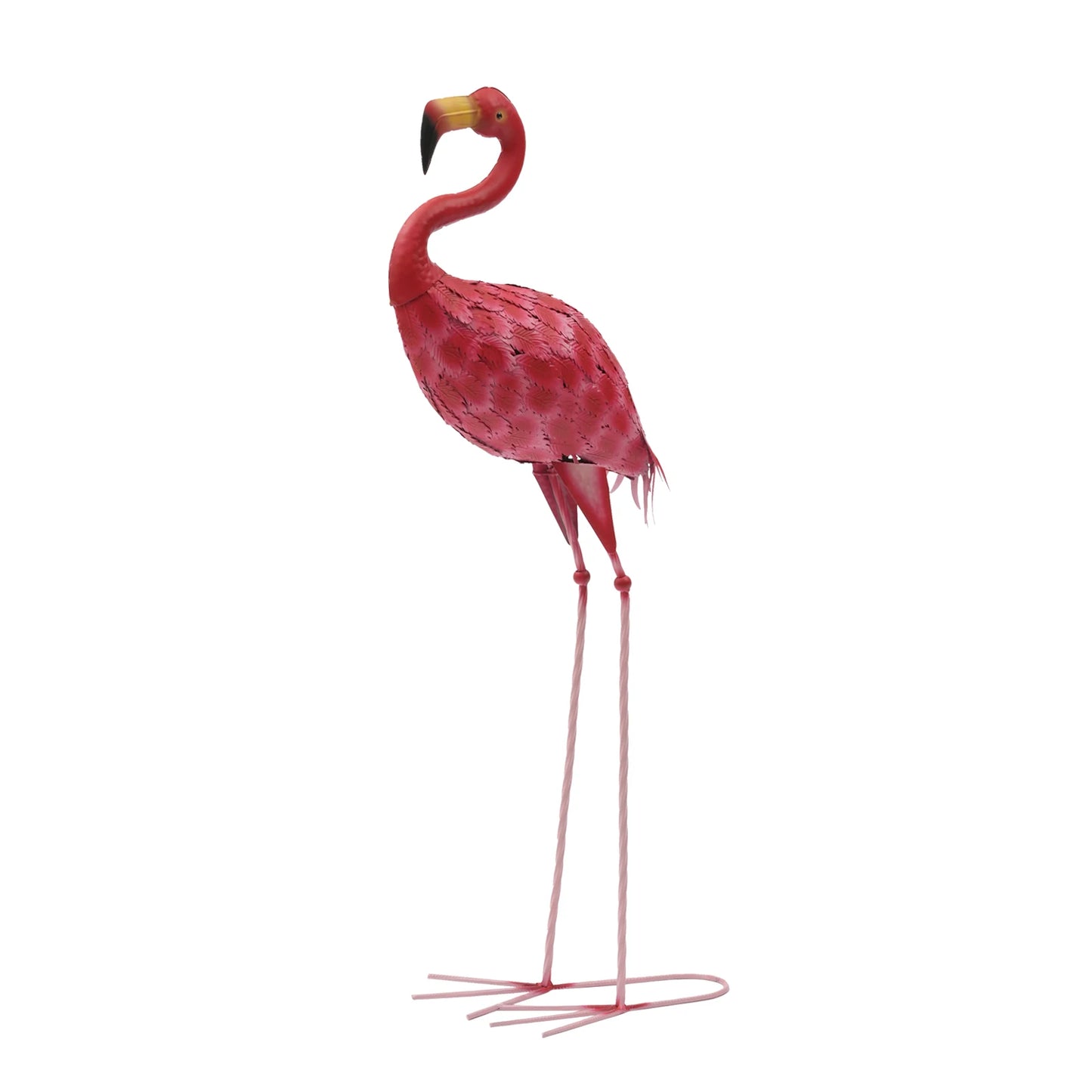 1 Pcs Pink Flamingo Metal Sculpture Garden Statues Large Bird Sculptures Yard Art Outdoor Decoration