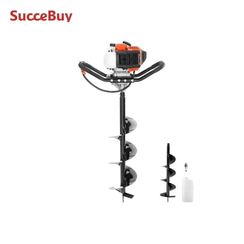 SucceBuy Fuel-powered Auger Post Hole Digger Gas Powered Earth Auger Borer Ground Petrol Earth Auger Post 52cc/43cc Hole Digger