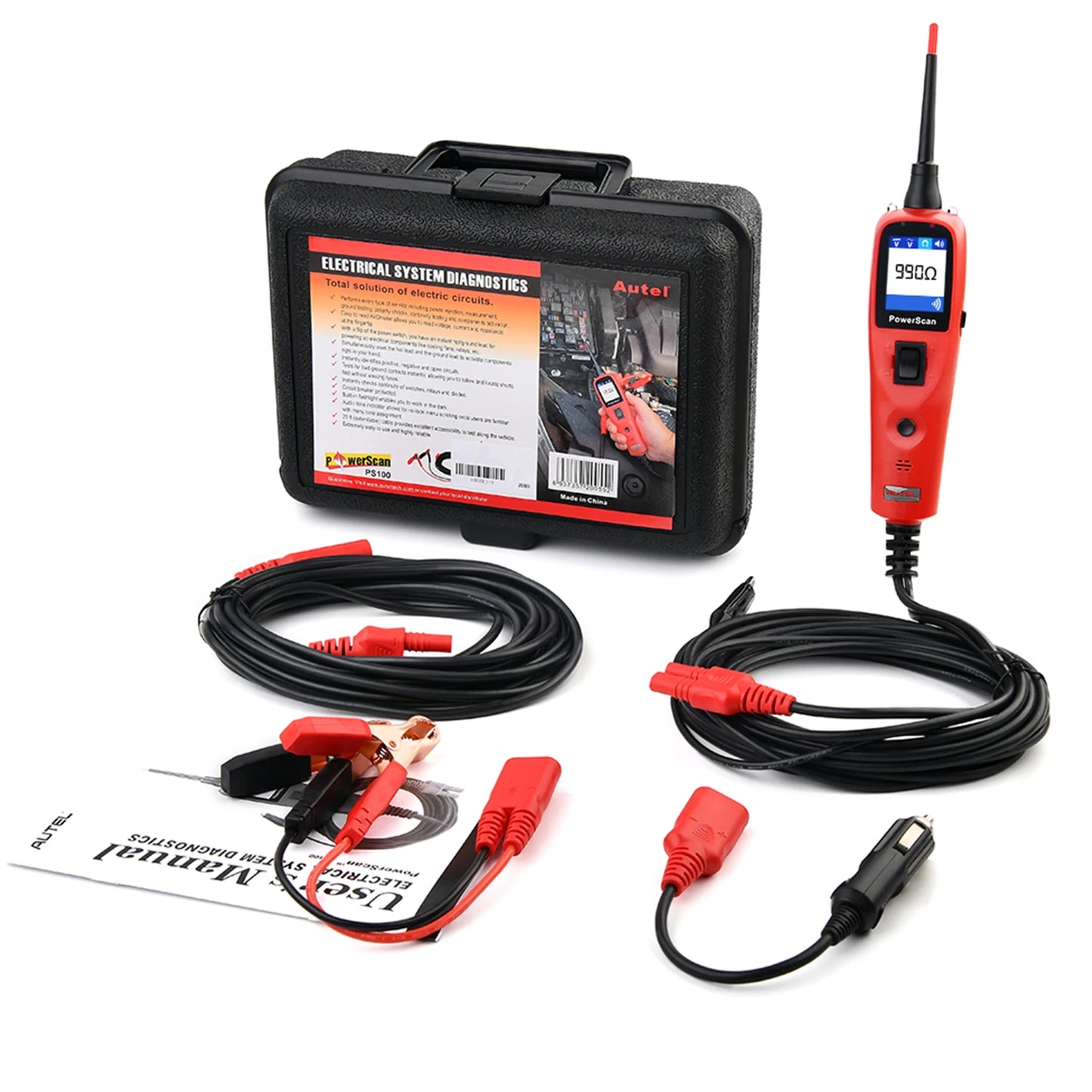 Autel PowerScan PS100 Power Circuit Probe Tester 12V 24V Digital Voltage Automotive Circuit Tester Car Diagnostic Test Tool