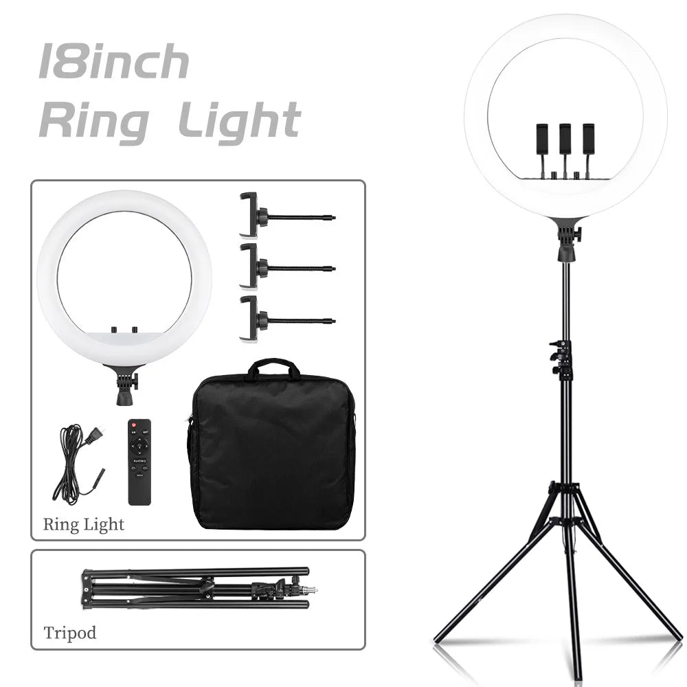 18 Inch LED Ring Light Kit With Stand For YouTube Makeup