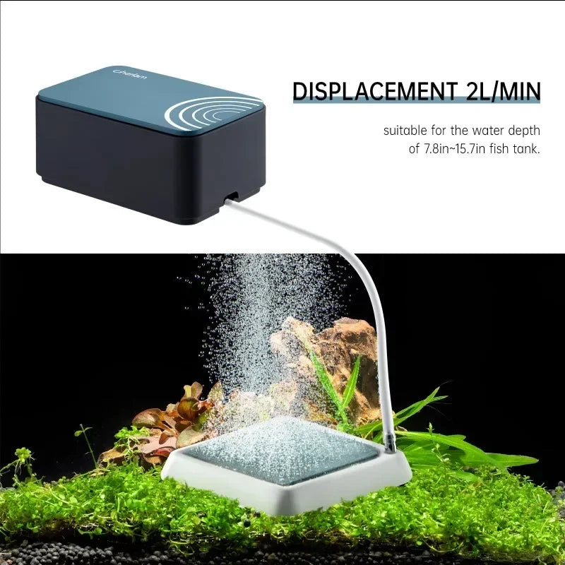 Aquarium Ultra Quiet Air Pump Adjustable Fish Tank Aerator Dual Outlet 8W 8L Per Minute Oxygen Pump for 20 to 600 Gallon Tank