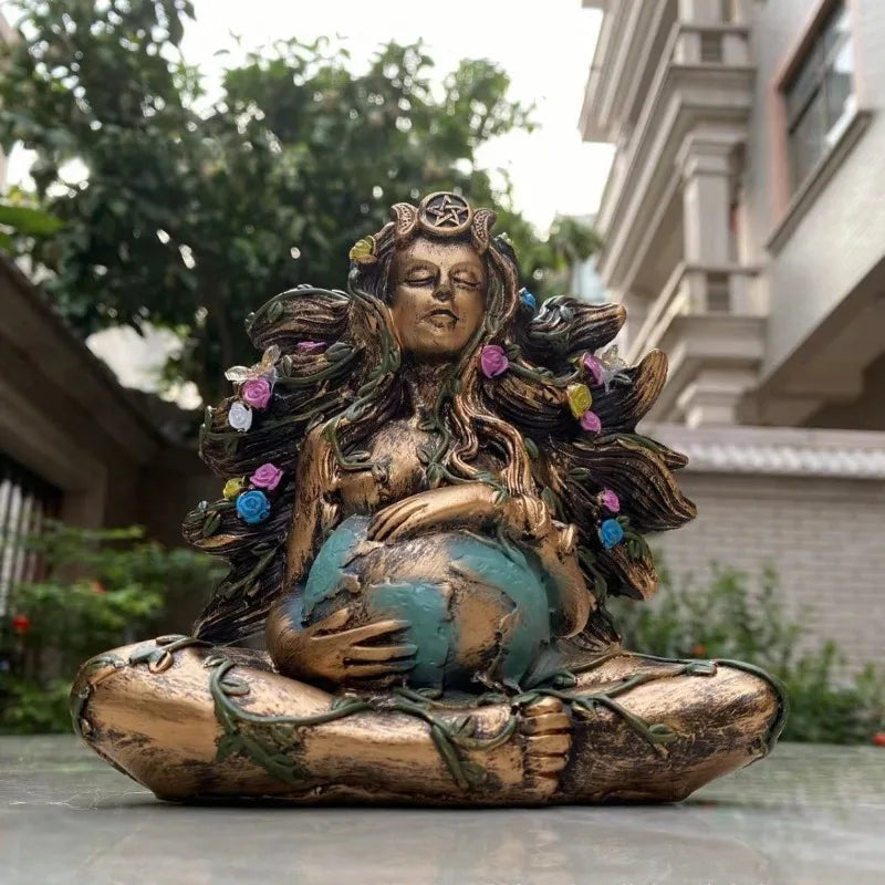 Earth Mother Gaia Statue Resin Handicraft Decoration, Home Bedroom Bedside Living Room Coffee Table Entrance Bookcase Decoration