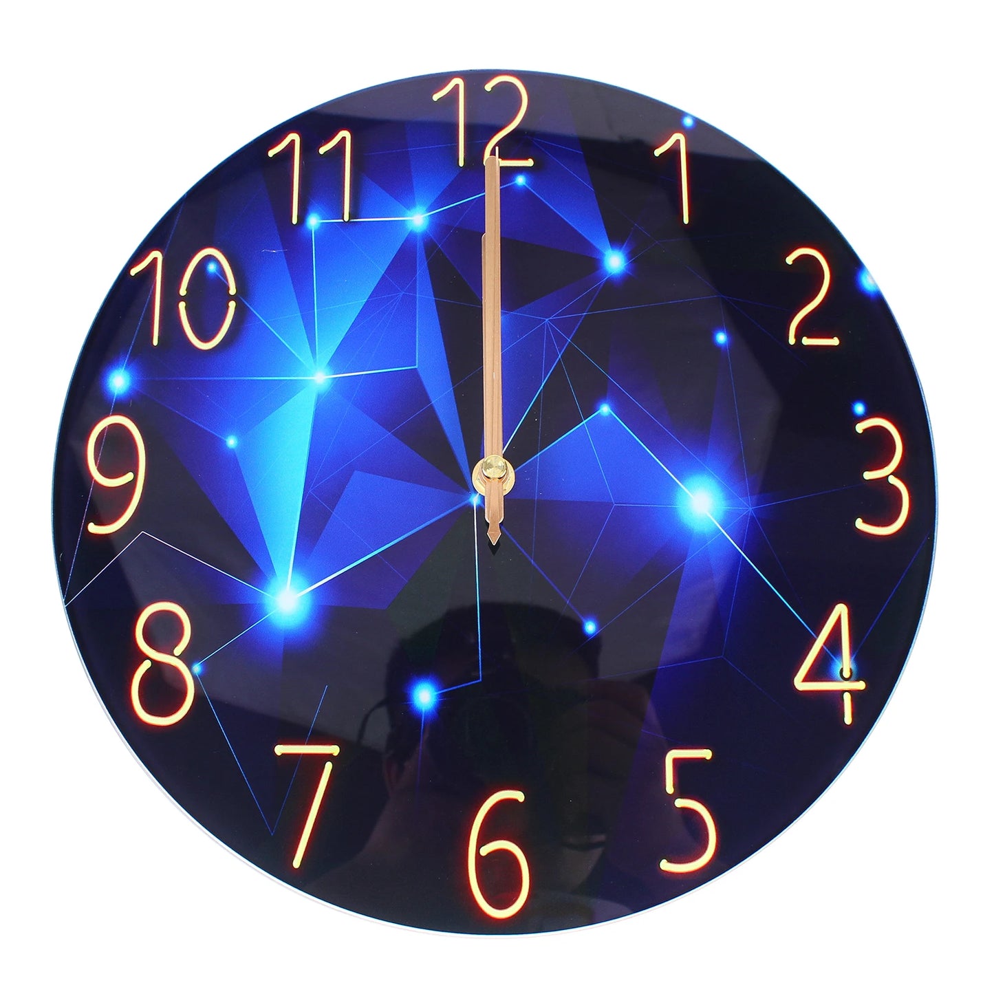 Ultra Thin Glass Wall Clock with Silent Movement Rust Resistant Metal Pointers High Light Transmission Easy to Hang for Home Decor