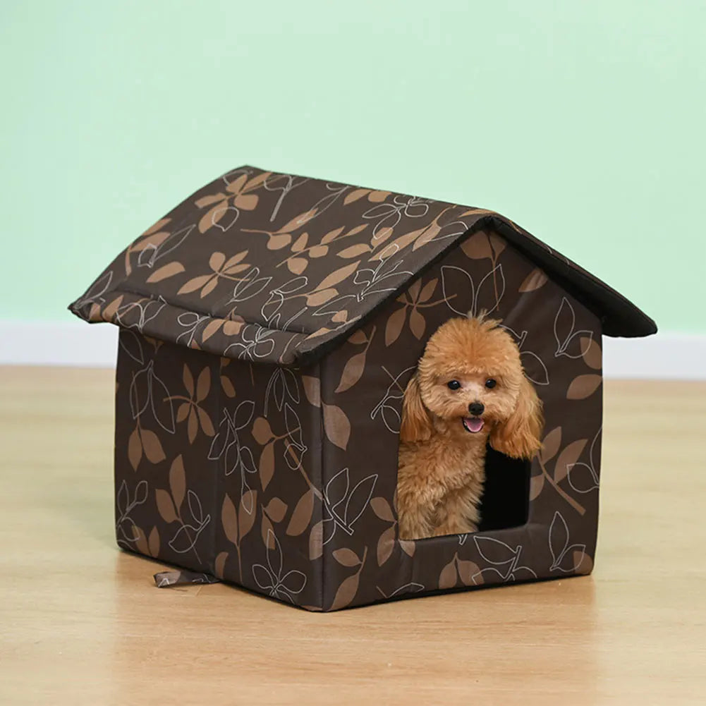 Waterproof Dog House Warm Stray Cats Shelter Kitten Cave Hut for Indoor and Outdoor Use