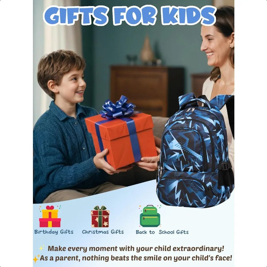 Backpack for Boys Elementary Primary Middle School Bags for Child Bookbags Back to School Gifts with Tablet Sleeve Large Compar
