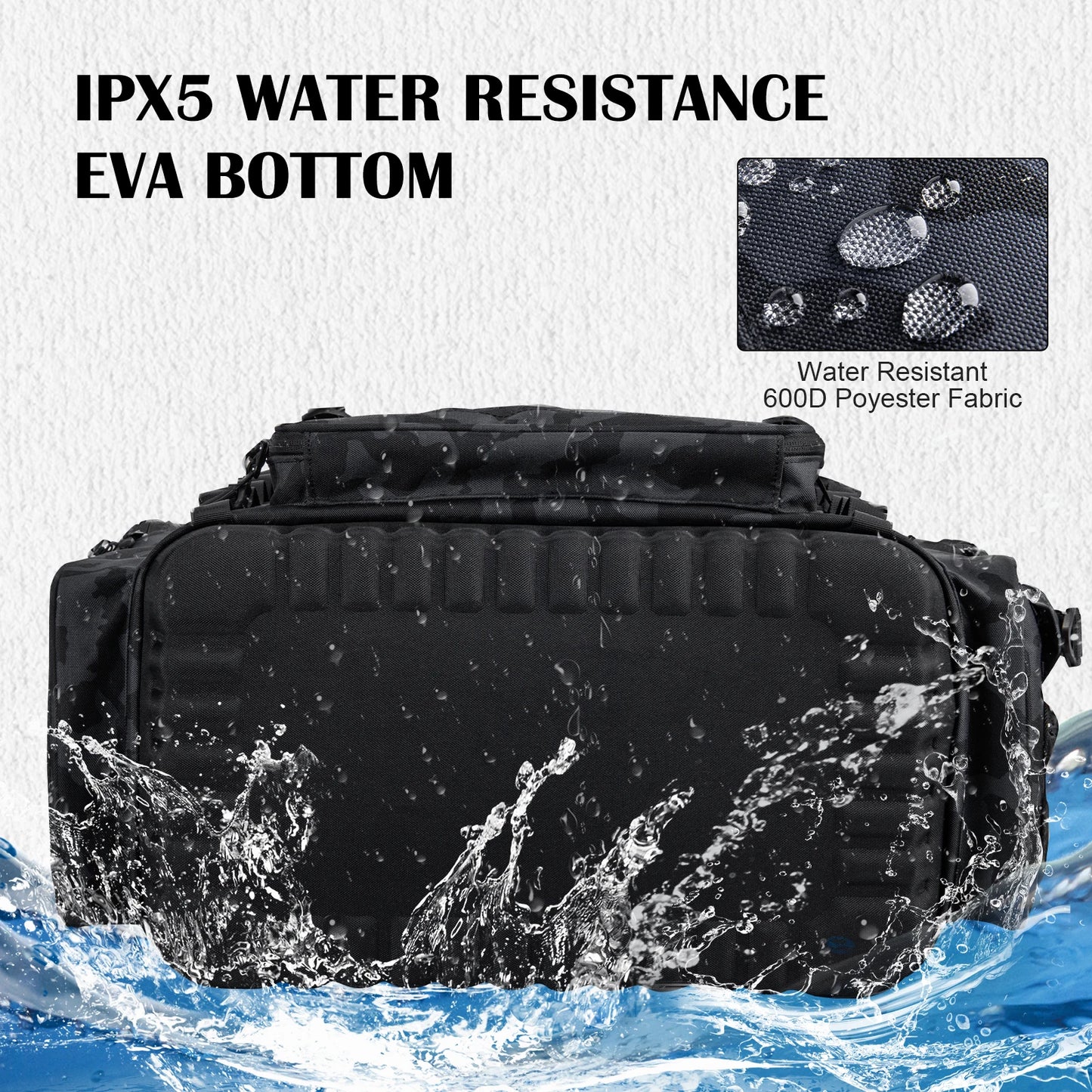 Goture 42L Tackle Bag 600D Oxford Backpack Rod Holder