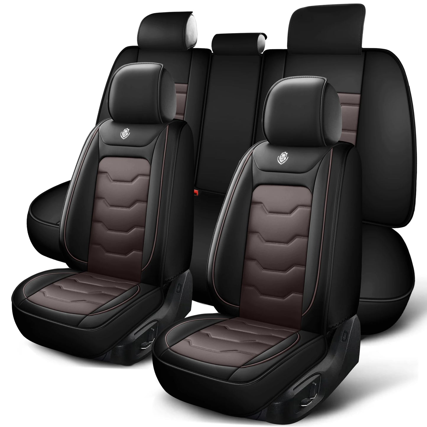 Car Seat Cover, 5-Seater Universal, Suitable For 90% of 5-Seater Models,Waterproof Leather Car Interior