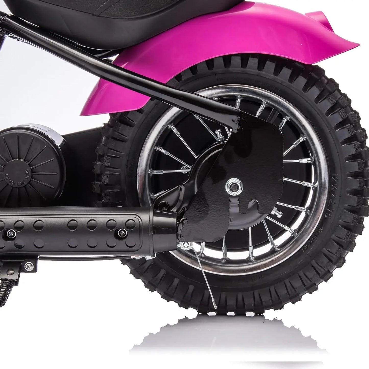 24V Electric Dirt Bike 250W Electric Motorcycle with LED Light Leather Seat Two Speed Max Up to 14MPH