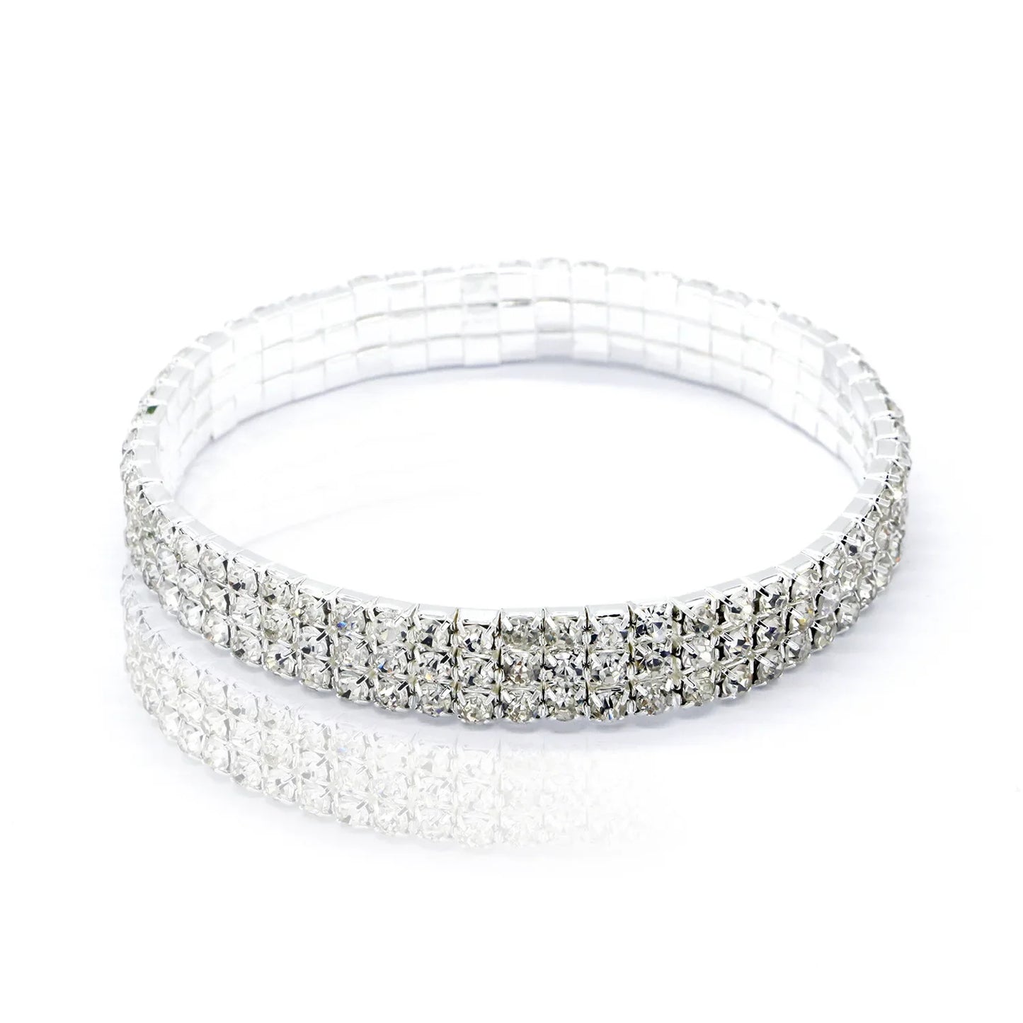 Fashion Rhinestone Tennis Anklet For Women Multi-layer Crystal Elastic Chain On Leg Female Summer Beach Ankle Bracelet Jewelry