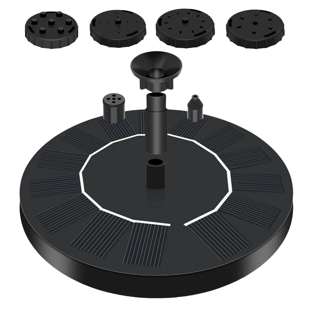 Solar Fountain with 8 Nozzles Floating Solar Fountain Free-Standing Floating Style Fountain for Outdoor Garden Pond Pool