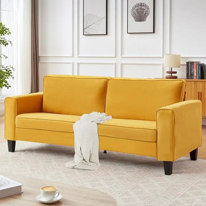 Couch for Living Room, 79" Modern Sofa with Removable Cover and Deep Seat, Linen 3 Seater Comfy Sofa for Small Spaces