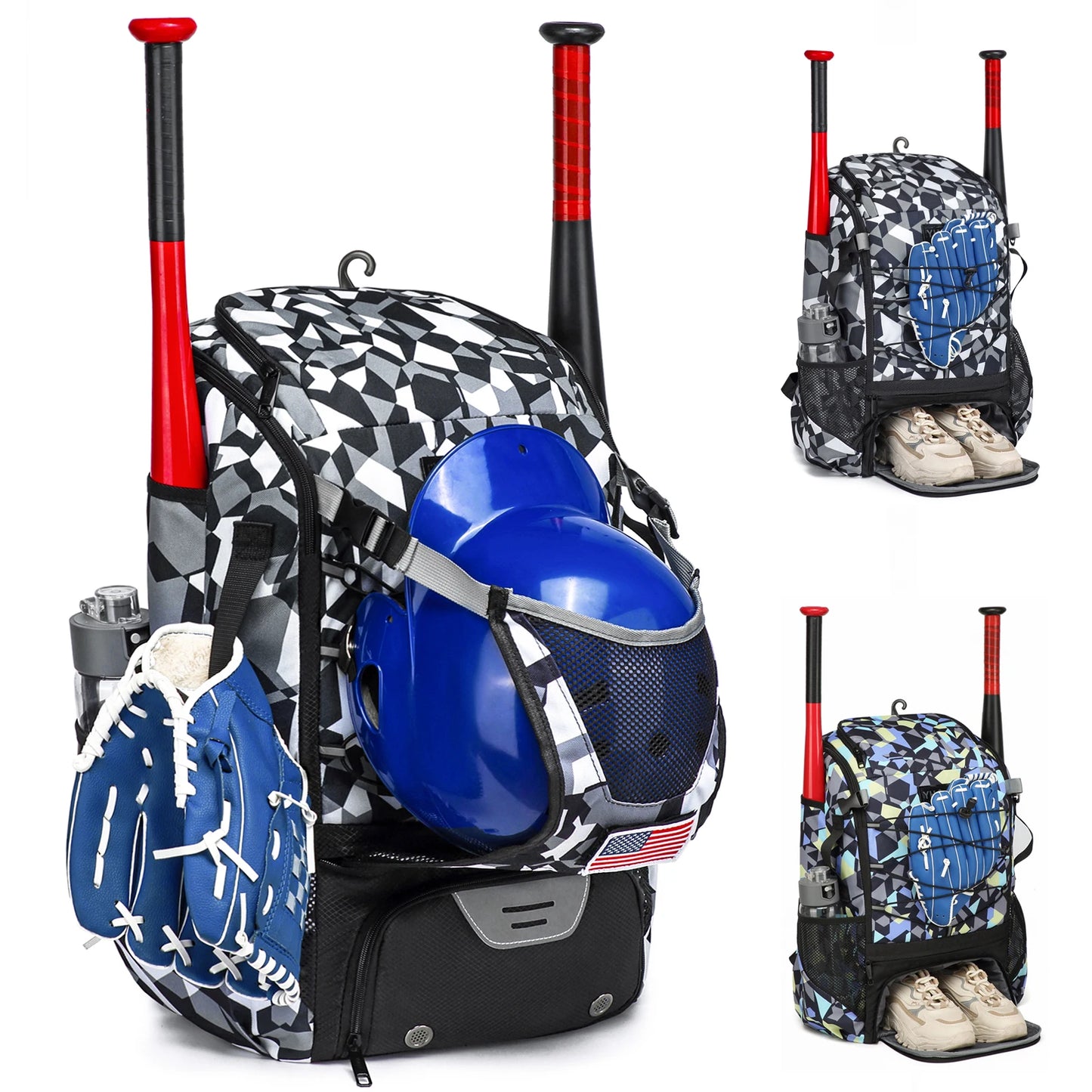 Softball Equipment Bag Baseball Backpack with Shoe Compartment Softball Bag for Youth Large Capacity Sport Baseball Backpack