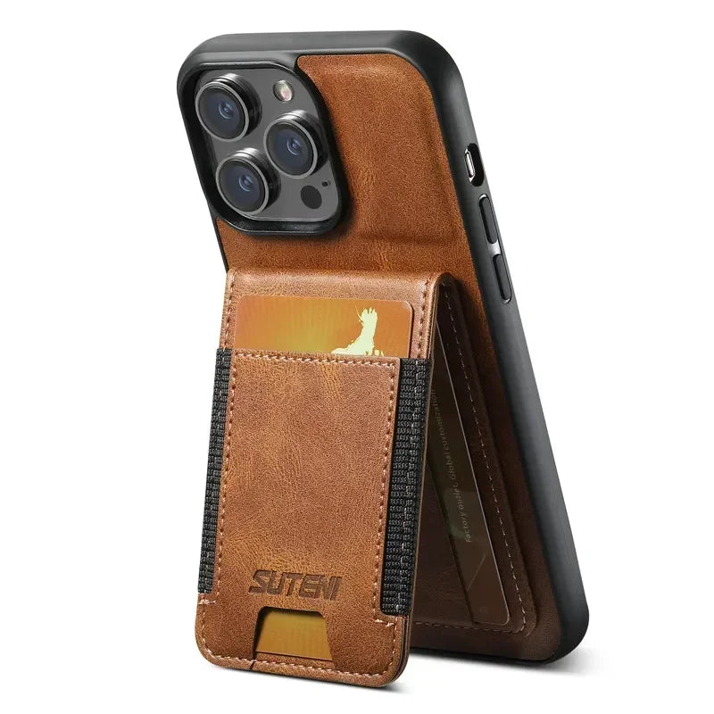Luxury multifunctional Leather Wallet Phone Case For iPhone 16 15 14 13 12 11Pro Max Plus XS XR 15Pro Max Holder Magnetic Cover