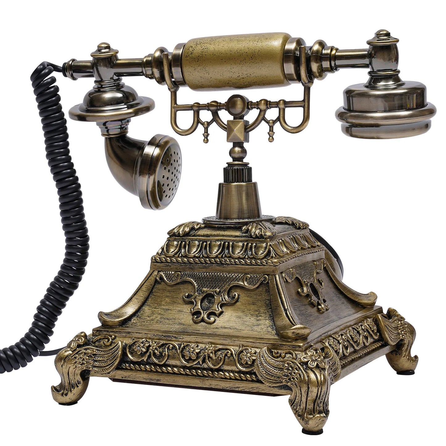 Vintage Rotary Telephone, Retro Landline with Bronze Appearance, Redial Function, Ideal for Home, Office, and Gift
