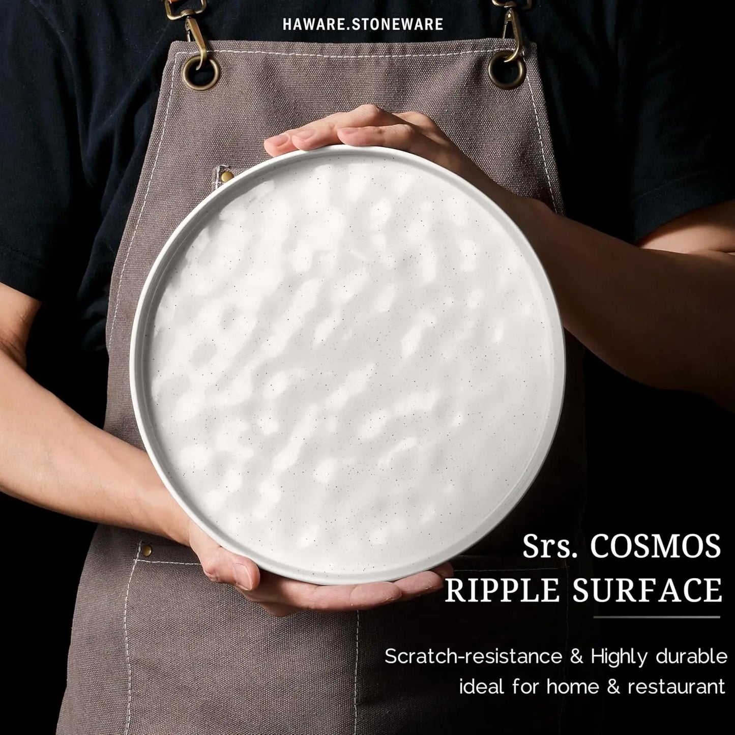 Dinnerware Sets, 18-Piece Plates and Bowls Set, Stoneware Dish Set for 6, Ceramic Dinnerware for Home Restaurant, Chip and Scrat