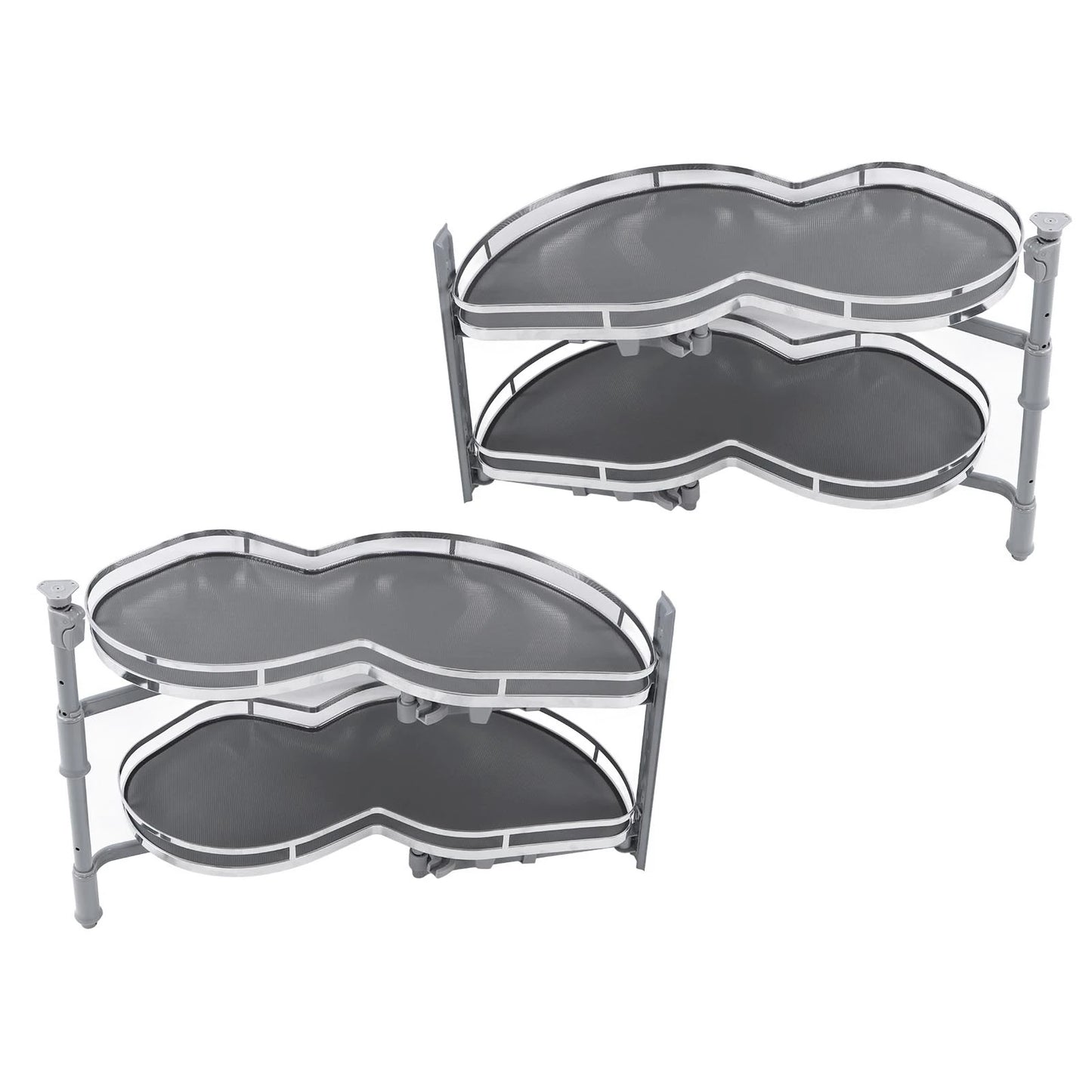 Blind Corner Cabinet Tray 2 Tier Height Adjustable Strong Load Bearing Cabinet Swing Pull Out Organizer Swing Pull Out Organizer