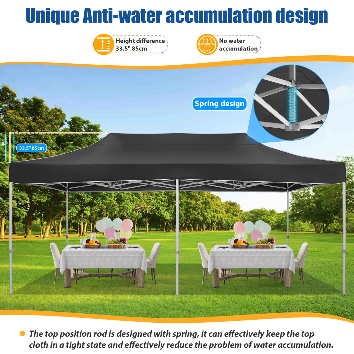 10x20 Heavy Duty Pop Up Canopy Tent for Parties Event Wedding Commercial Instant Canopy with Roller Bag, Party Tent Waterproof