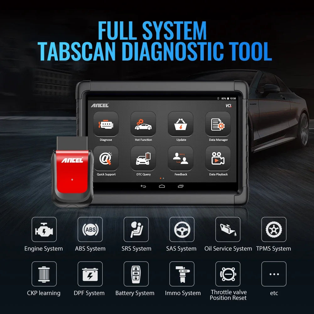 ANCEL X6 OBD2 Car Scan Tools All System Diagnostic Oil EPB TPMS DPF. SAS Reset ABS Bleeding ODB OBD 2 Automotive Scanner
