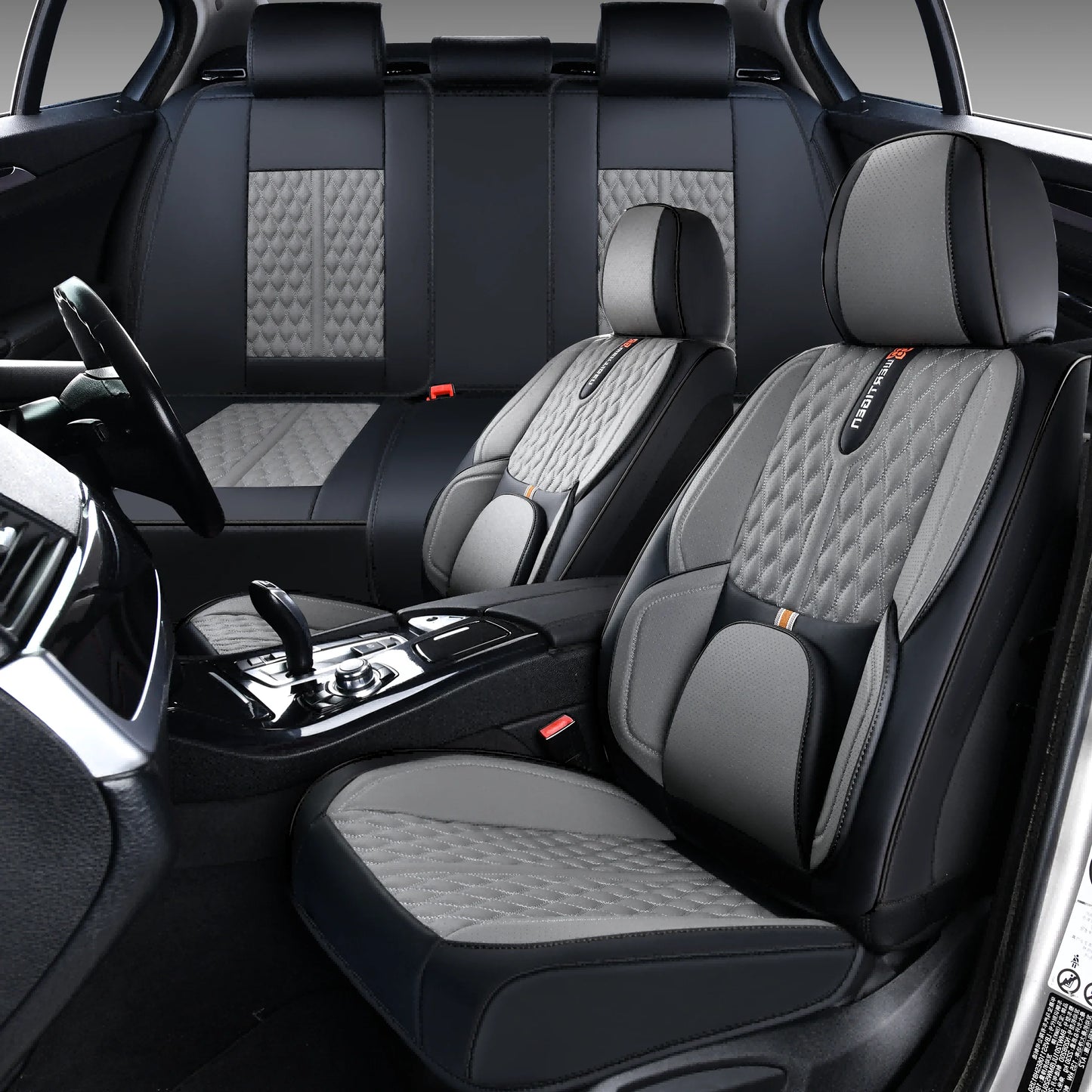 PU leather car seat cover, suitable for most 5-seat cars, split seat cover, waterproof and anti-fouling, easy installation,