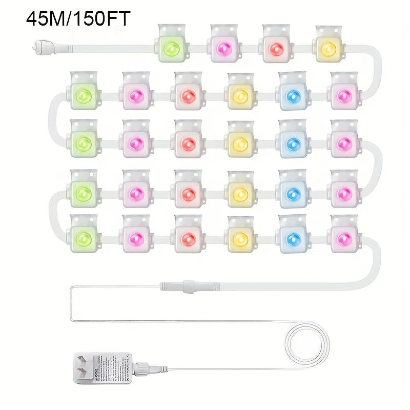 45M RGB Eaves LED Lights Permanent Outdoor Eaves LED Lights patio deals Party Home Holiday Decor halloween decorations