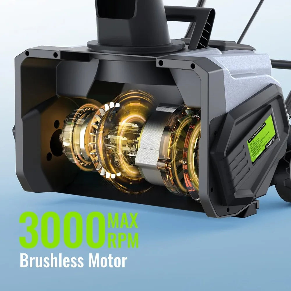 19-Inch 40V Electric Snow Thrower with 4.0Ah Battery and 1500W Brushless Motor for 25FT Snow Throw Distance