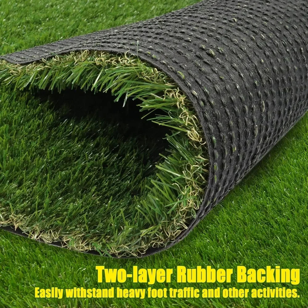 Artificial Grass Synthetic Thick Fake Grass Rug 11 FT x 13 FT, FREADEM Dog Artificial Turf Grass Mat with Drainage, for Outdoor