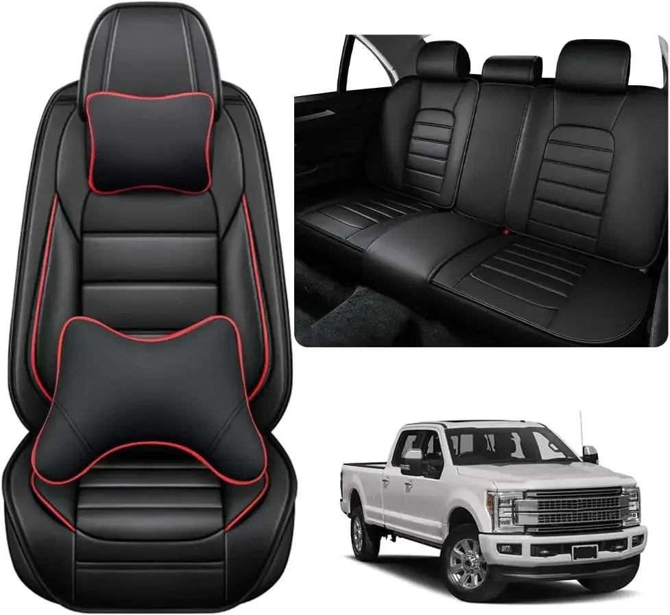 Seat Covers Fit for Toyota Tacoma 2006-2024, Waterproof Nappa Leather Full Coverage Truck Seat Cover, Muscle Sport Style Auto In