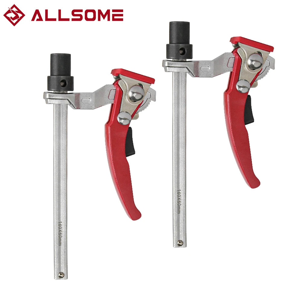Allsome 2pc 19/20MM Woodworking Hold Down Clamp Hole Tool Ratc Ratcheting Table Clamp Machinery Accessories Desktop Quick Press