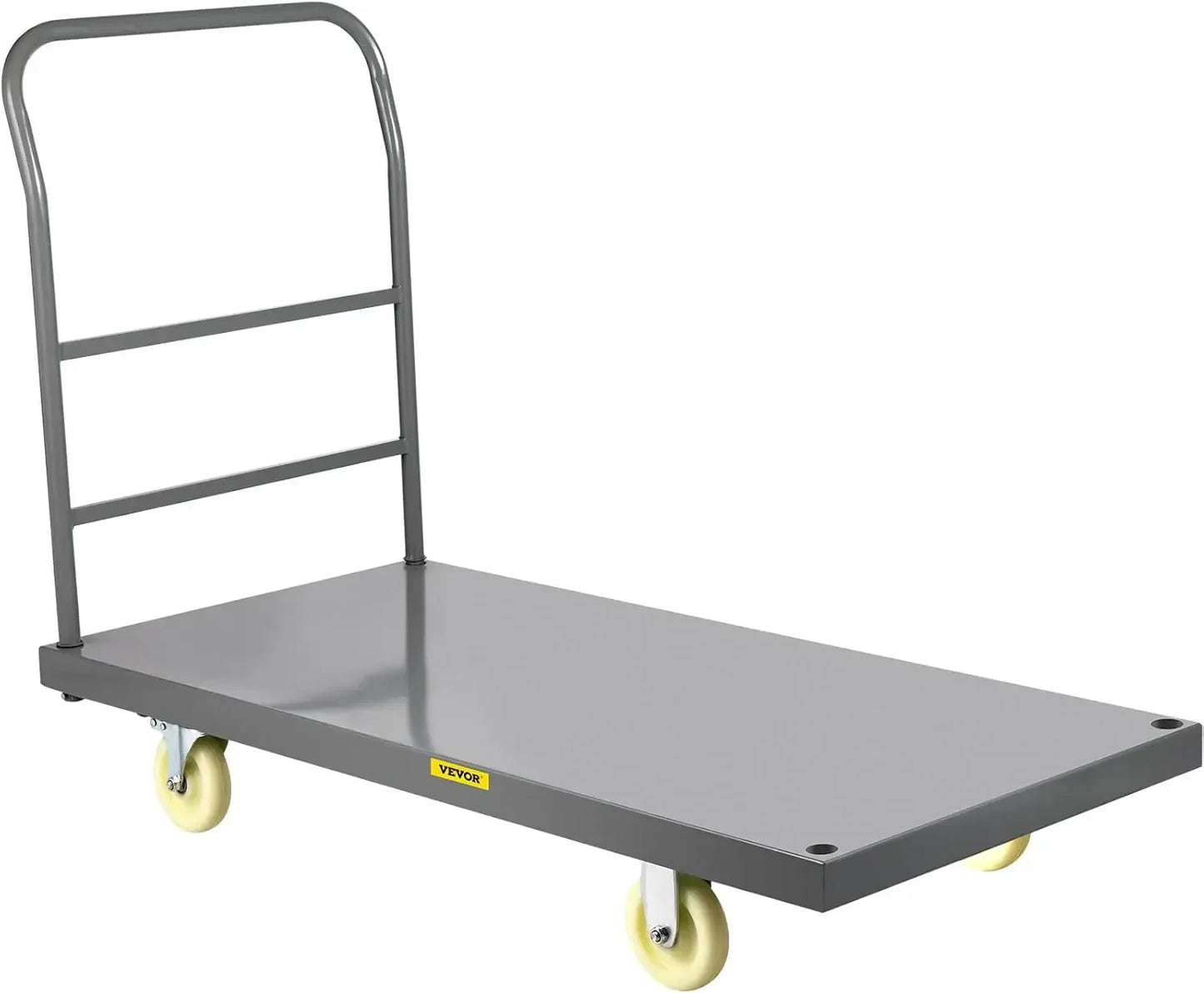 Platform Truck, 2000lbs Capacity Steel Flatbed Cart, 47"Length x 24"Width x 32"Height Flat Dolly, Hand Trucks with5"Nylon Caster