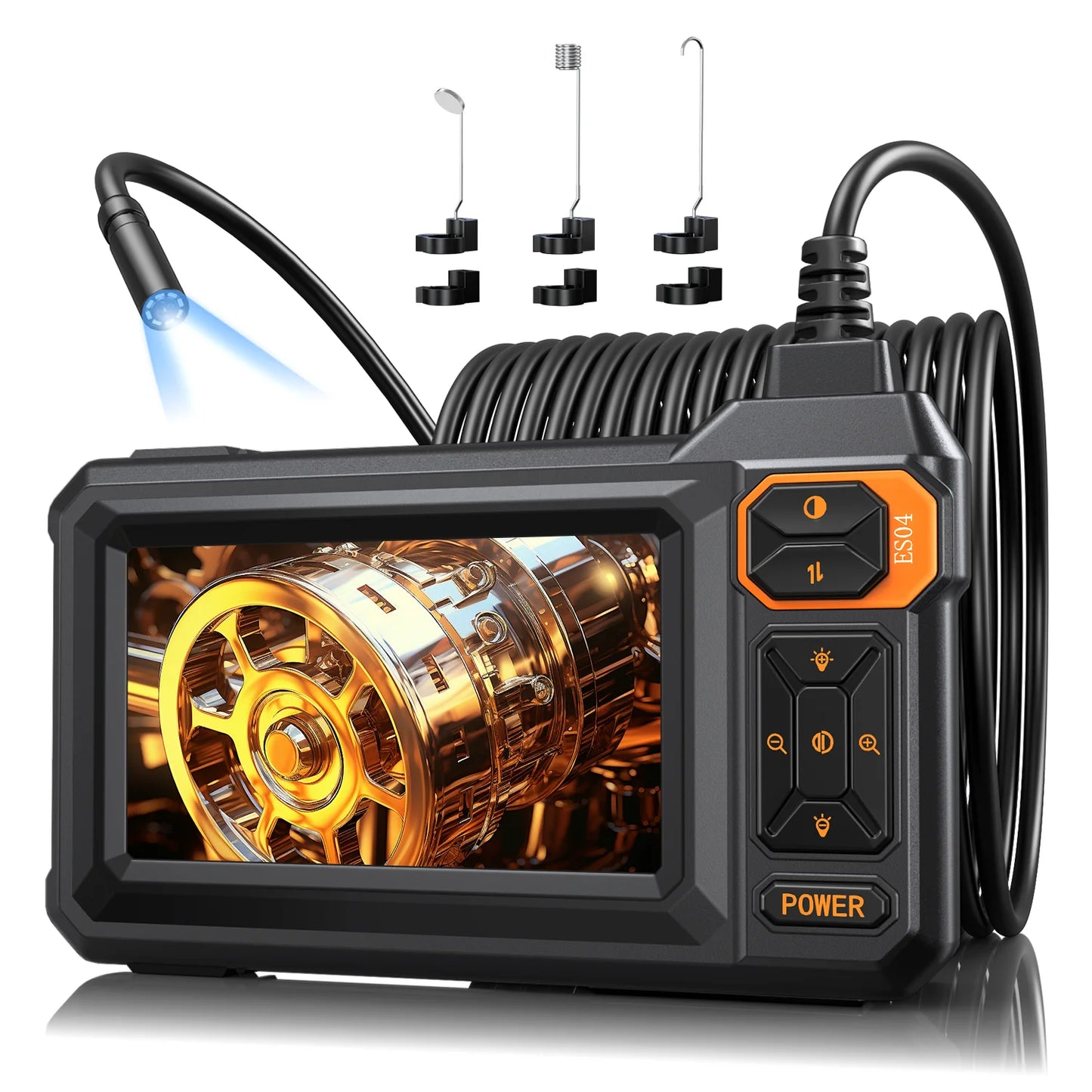 4.3 Inch Industrial Endoscope Camera HD1920P 16.5TF Single Lens Pipe Inspection Borescope for Car Sewer Inspection Camera Tool