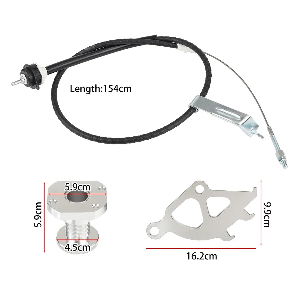 New Car Mustang Firewall Adjuster Kit Auto Parts And Quadrant Clutch Cable Aluminum For 1996-2004 Silver Easy to install