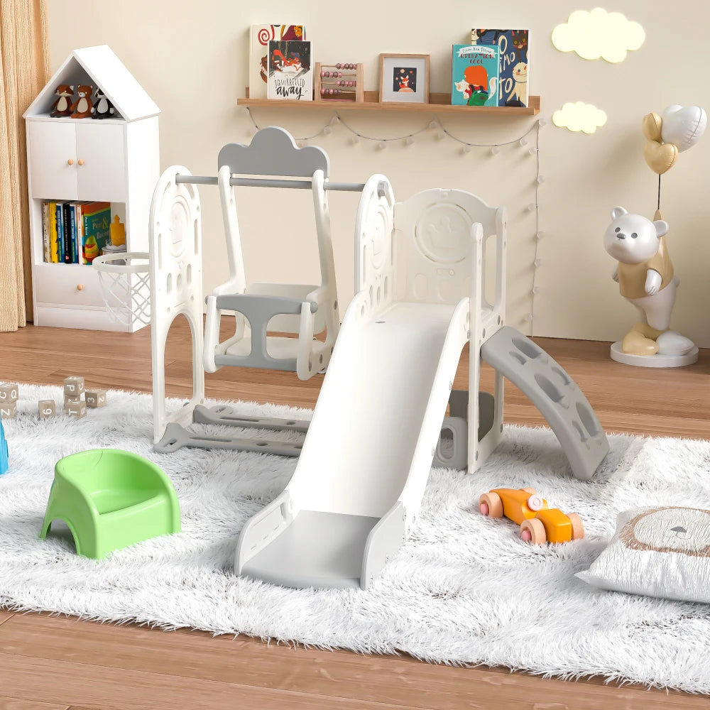 Toddler Slide, Kids Slide for Toddlers Age 1-4, 11in 1 Baby Slide Outdoor Indoor Playground with Basketball Hoop and Extra long