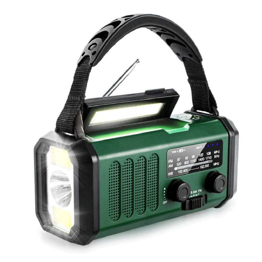 Hand Crank Emergency Radio 20000mAh Portable Weather Radio with Flashlight Reading Lamp SOS Alarm Solar Radio for Emergency/Home