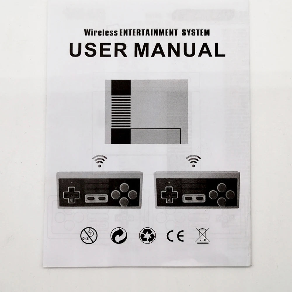 Retro Wireless Video Game Console with 620 Games Built-in Dual Controller AV TV Game Console for Kids and Adults