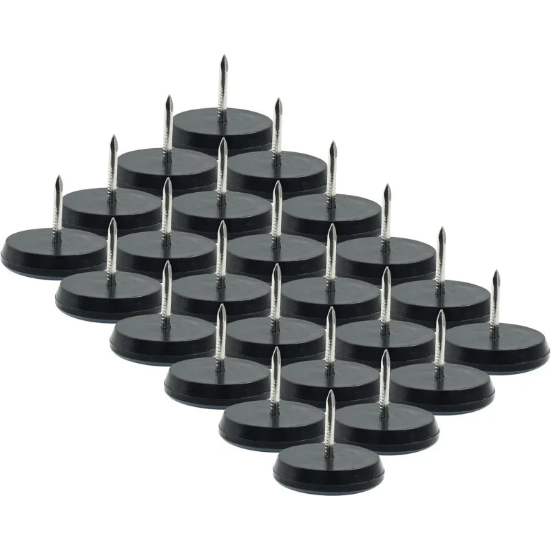 1 Nail on Furniture Sliders (24) - Heavy Duty PTFE Chair Leg Slider Glide Wooden Furniture Movers - Easy & Safe Floor Prot