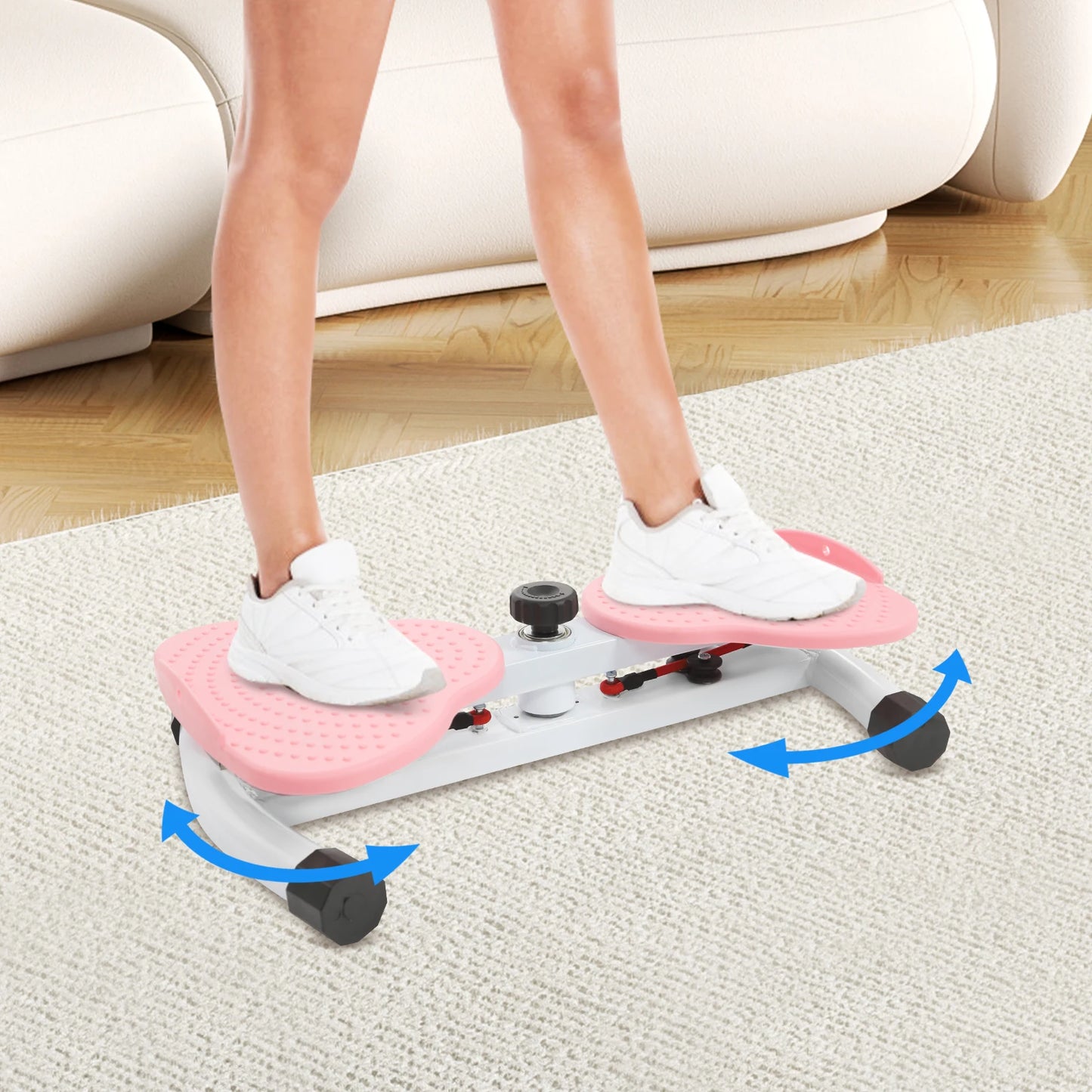 Pink Steel Waist Twister, Floor Standing Waist Twist Exercise Equipment 53.5*32*12cm Legs Distance 48cm for Homes,Offices