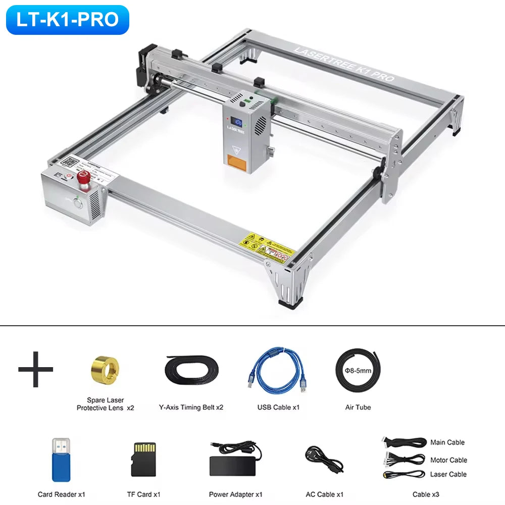 LASER TREE K1 PRO Laser Engraver with 30W 40W Laser Module Air Assist Wood Engraving Cutting Machine Woodworking Area 400X400mm