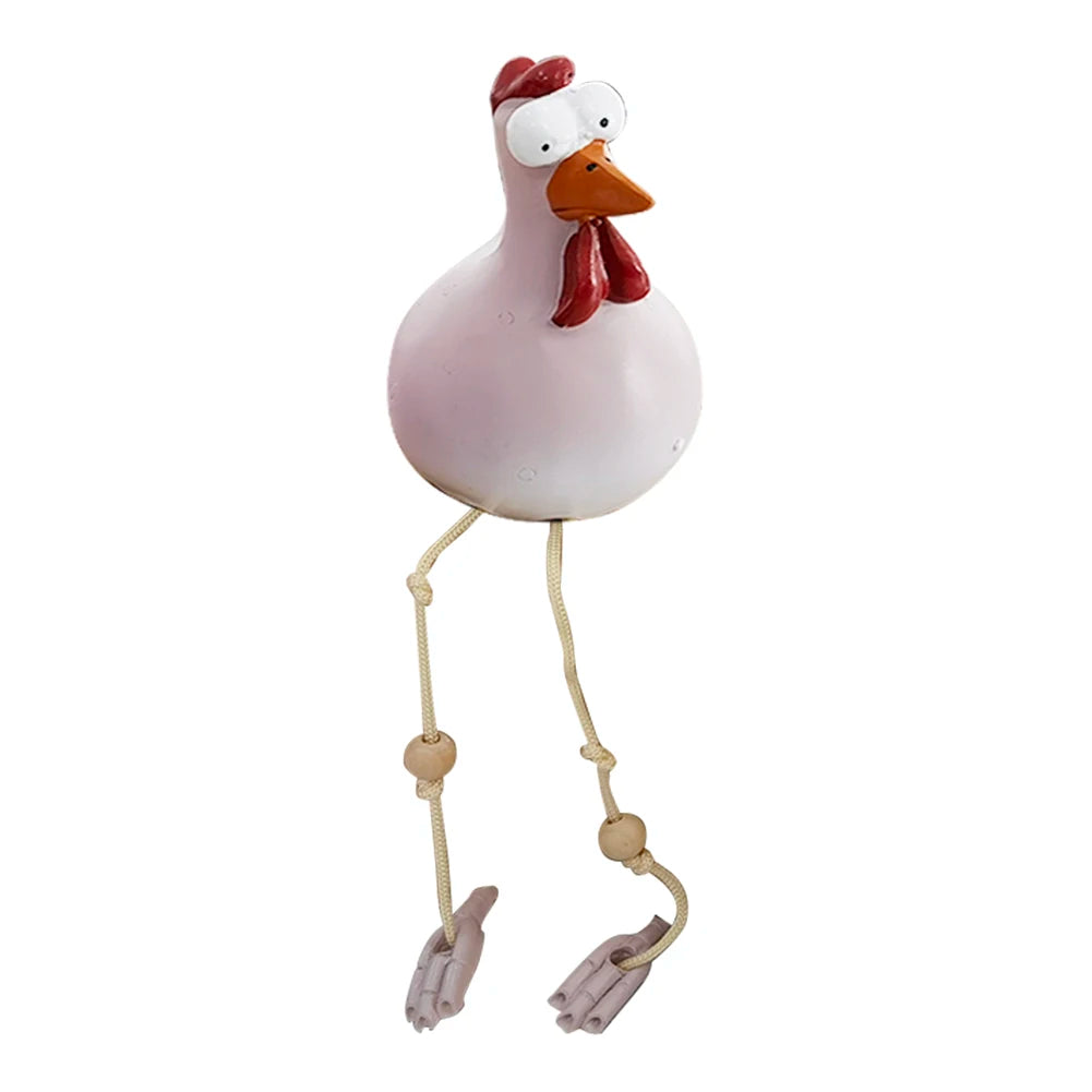 Big-eyed Chicken Creative Sculptures Craft Handicraft Long Feet Art Sculptures Waterproof Perfect Gifts for Outdoor Indoor Yard