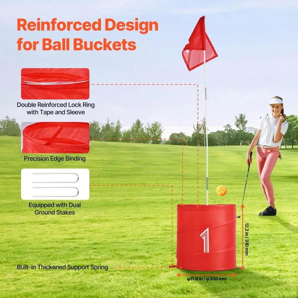 Backyard Golf Game 9 Hole Portable Outdoor Bucket Design for kids & Adults
