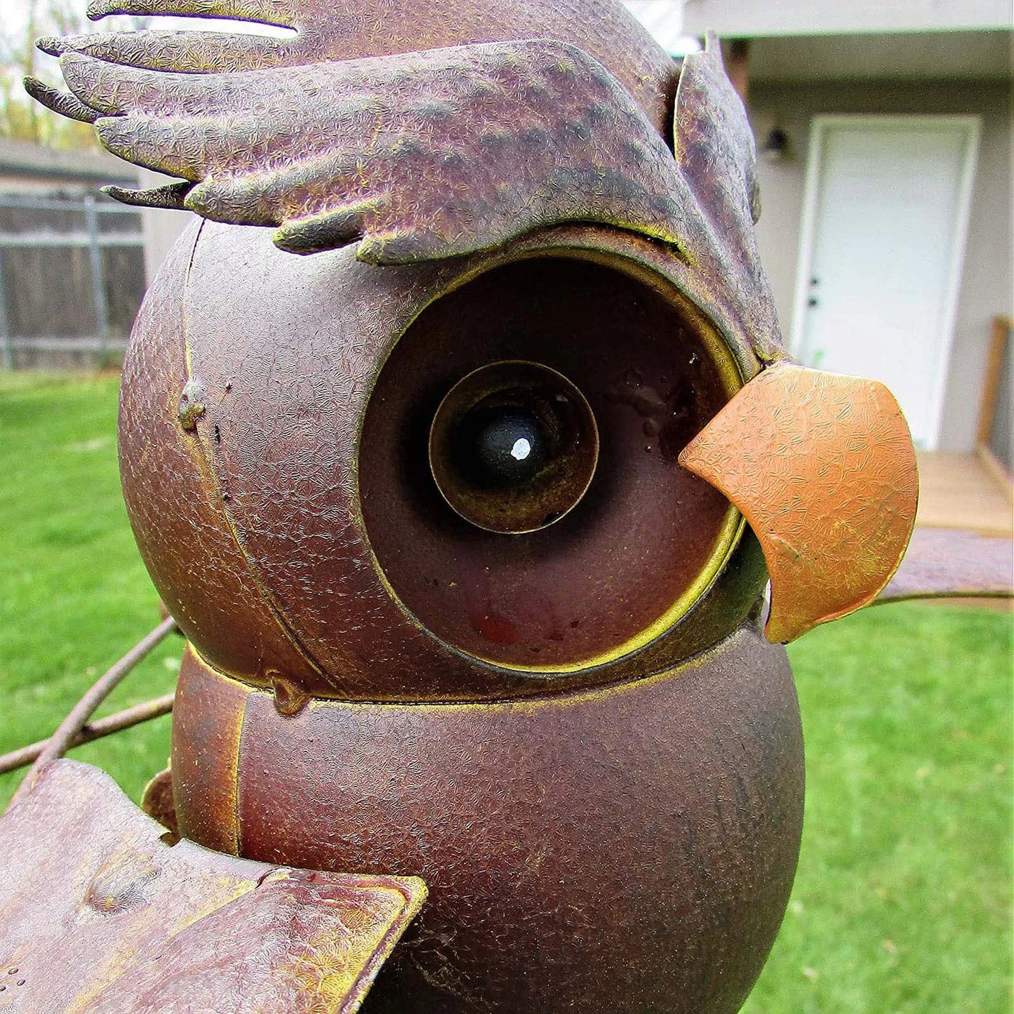 Flapping Metal Brown Gray Owl Yard Stake Rocking Wind Whirly Garden Art Garden Decoration Outdoor садовые фигуры для сада 1pcs