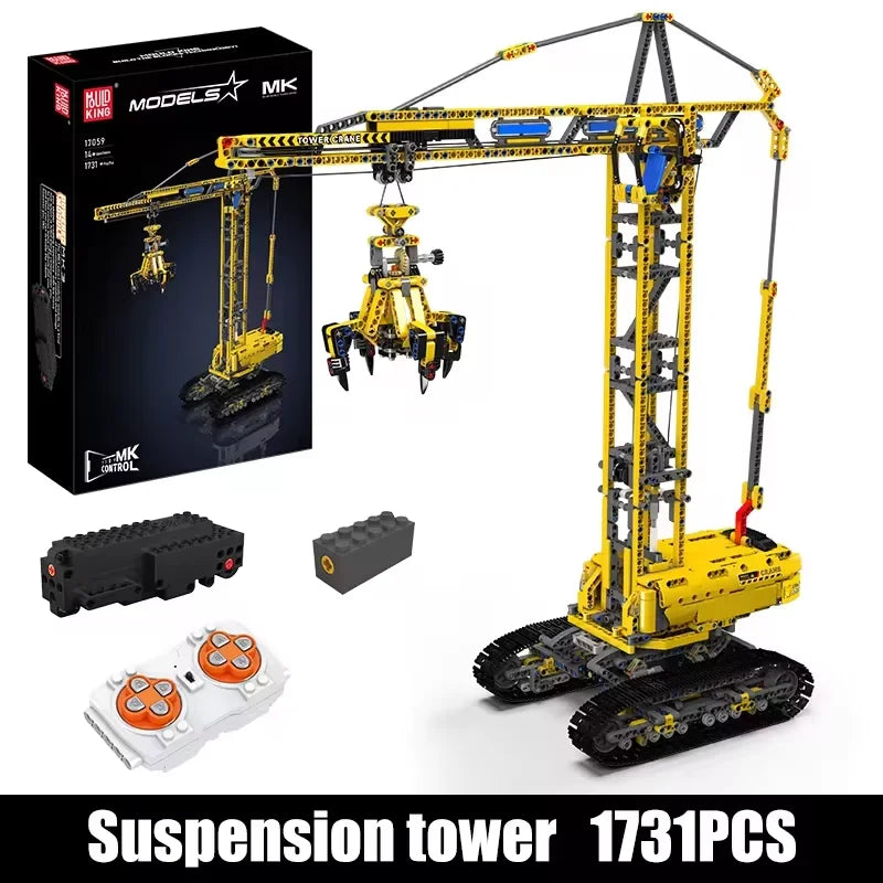 Mould King 17059 Technical Car Toys Remote Control Crawler Crane Model Compatible With 42042 Building Block Kids Christmas Gift
