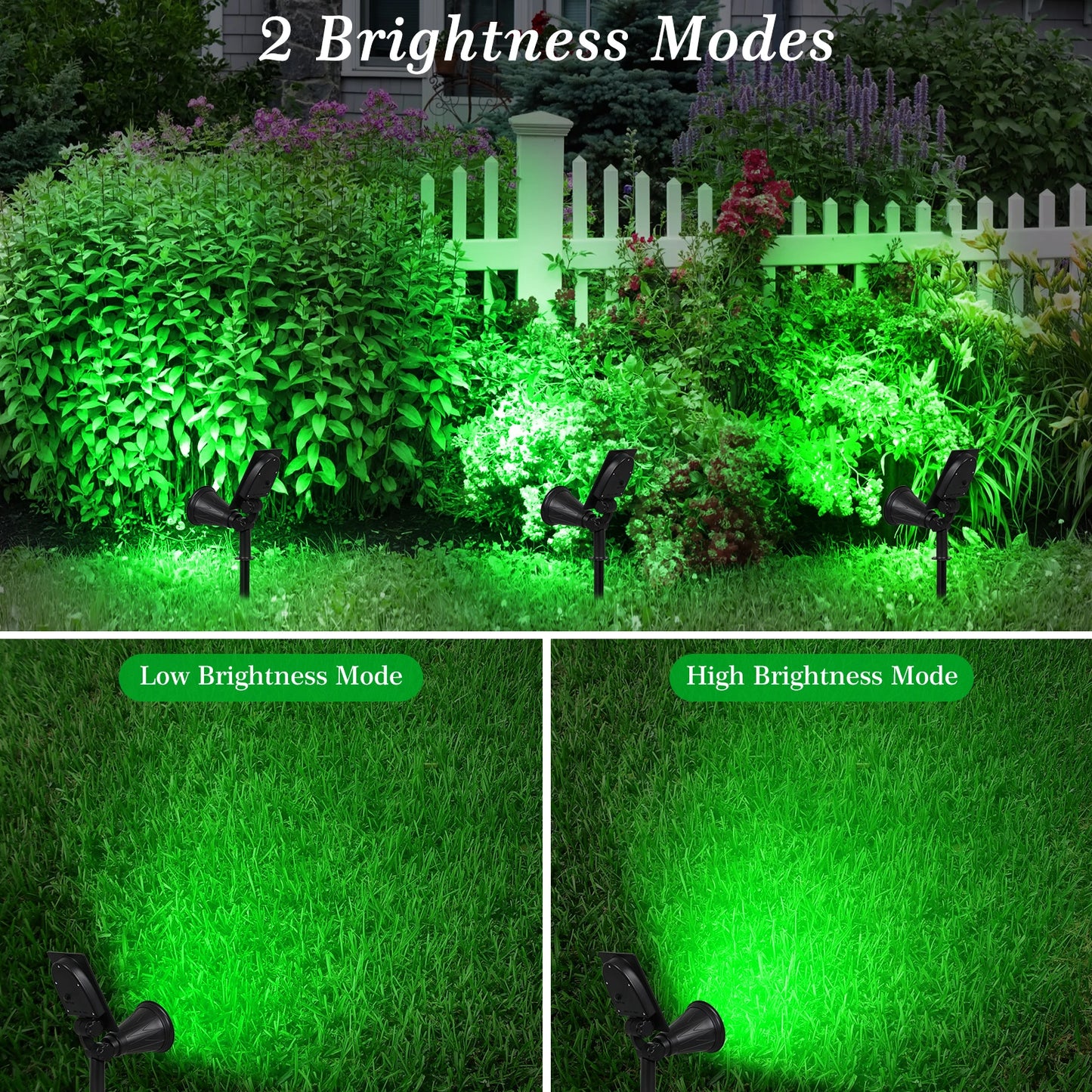 2pcs Green Led Solar Lights Solar Spotlight IP65 Waterproof Solar Wall Light Solar Garden Light Solar Lamp Outdoor