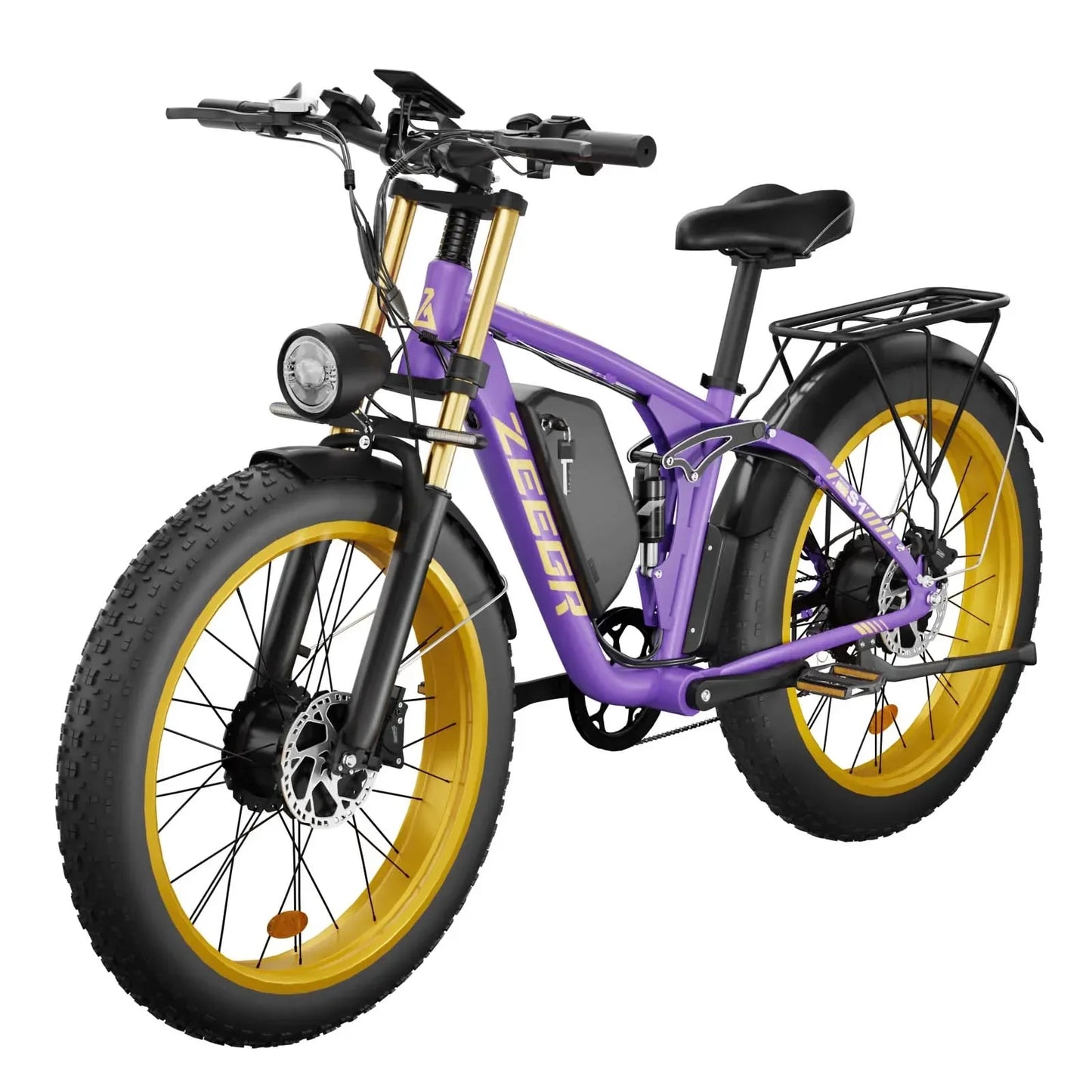 Zeegr S1 Electric bike 2000W Dual Motor 48V 22.4AH battery Full Suspension E bike26inch fat tire Beach Mountain Electric bicycle