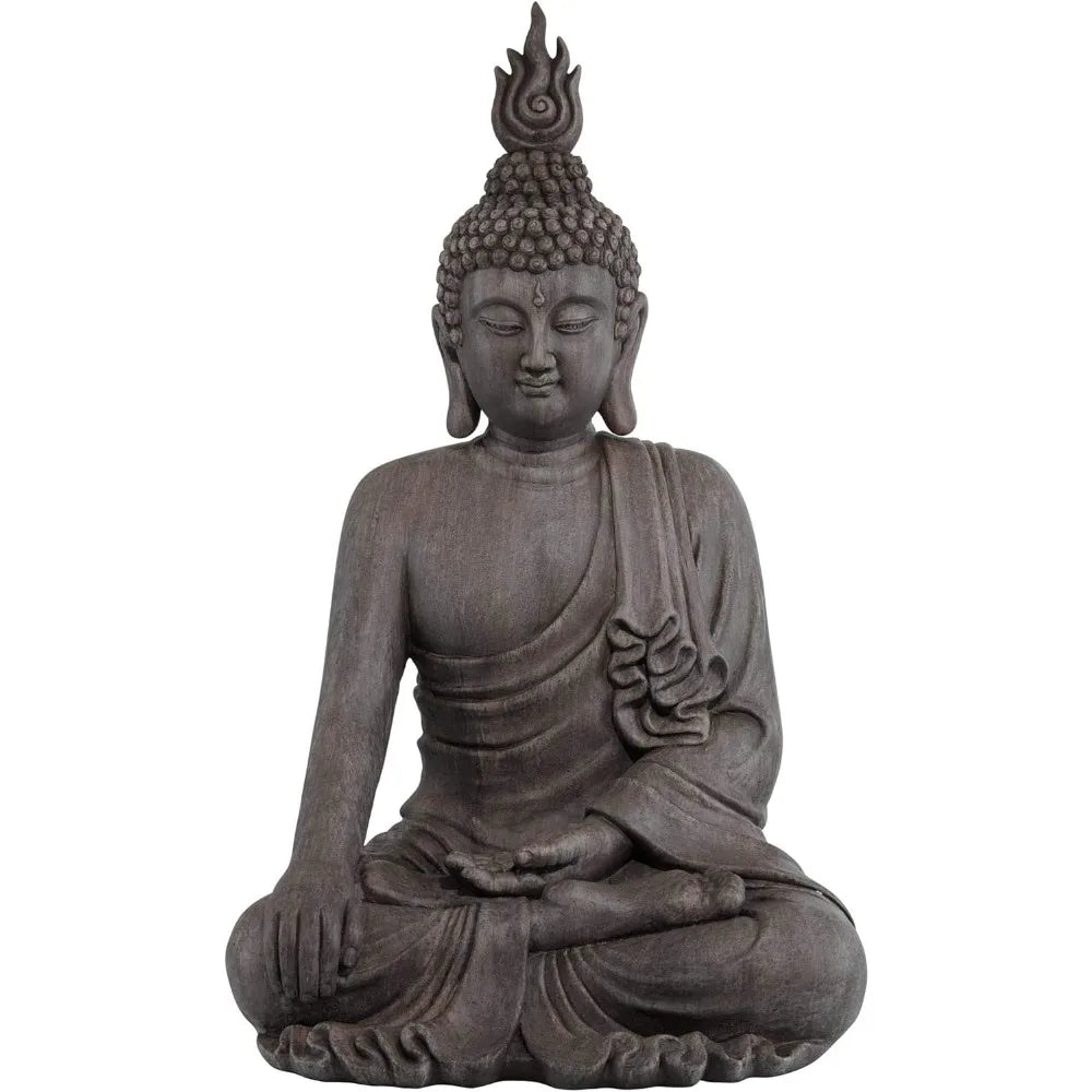Large Tall Sitting Buddha Statue Sculpture Zen Asian Japanese Garden Decor Indoor Outdoor Front Porch Patio Yard Outside Home B