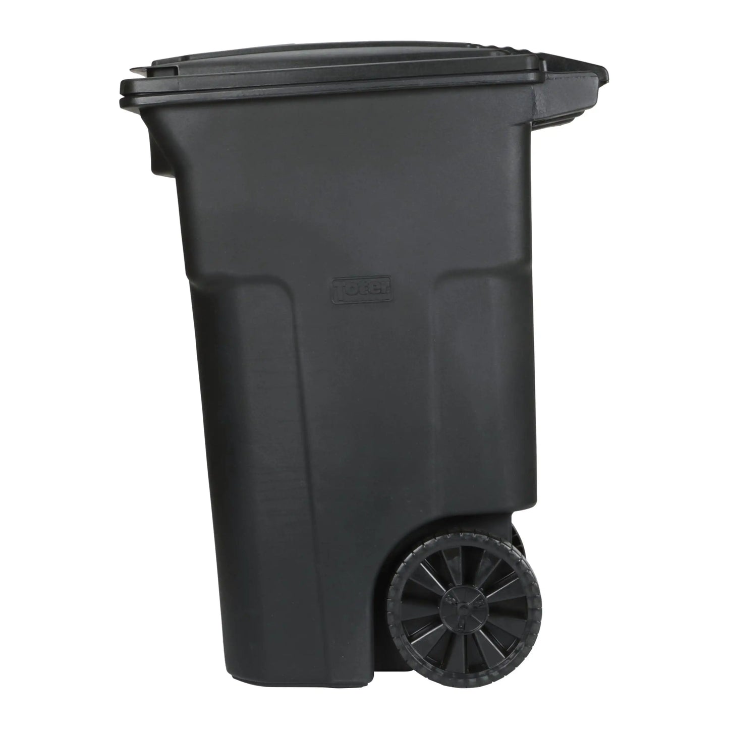 64 Gallon Black Trash Can with Wheels and Lid, Durable, Easy to Tilt and Roll