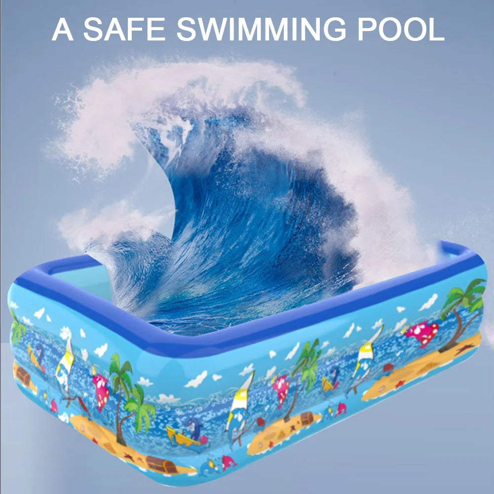 Framed Swimming Pool PVC Baby Bath Bathtub Cartoon Pattern Thickening Swimming Pool for Summer Outdoor Indoor