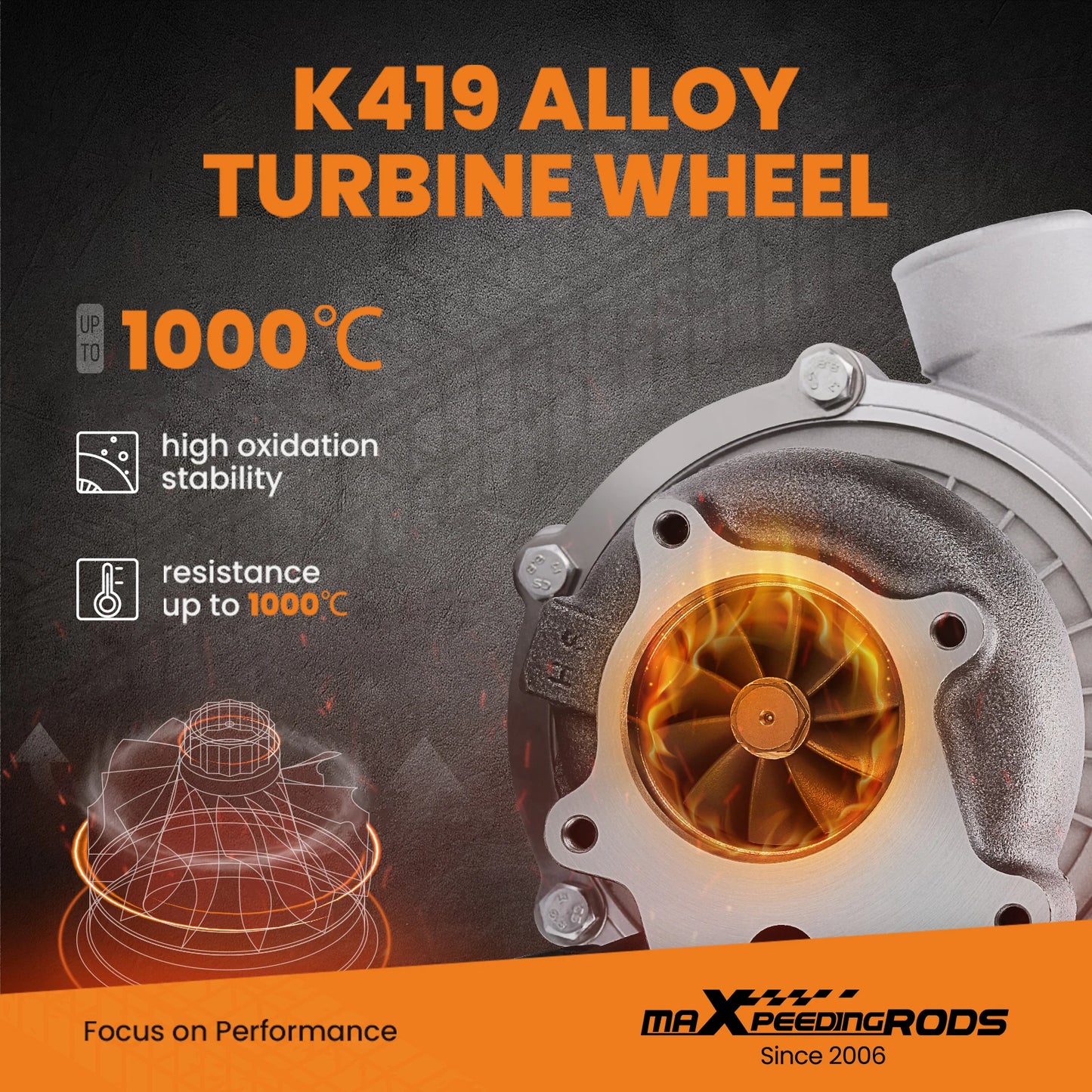T3 T04E Street Billet Turbo Turbocharger 0.57 A/R 0.5 A/R Turbine Universal for 1.5-2.5L