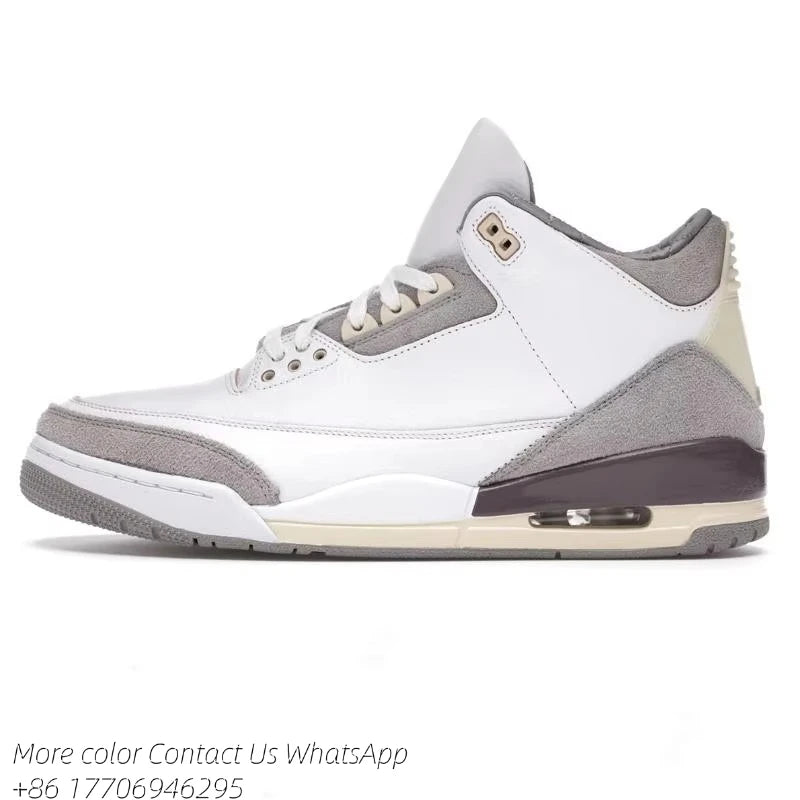 Designer 3 Shoes Sneakers 3 Blue Mens Womens 3s Black Cement Lvory Fear Pack Shoe Midnight Navy Woman Brown shoes